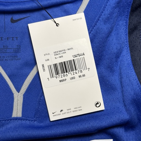 Nike Dallas Mavericks Jersey Luka Doncic #77 Dri-Fit Swingman Icon Youth XL NWT - Picture 5 of 6